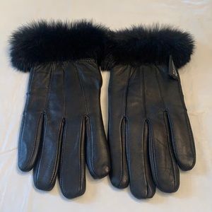 Black Leather Gloves. Size L. New.